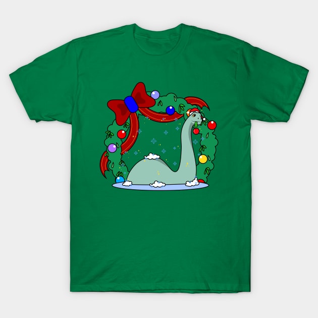 Gertie's Christmas Wreath T-Shirt by DeepDiveThreads